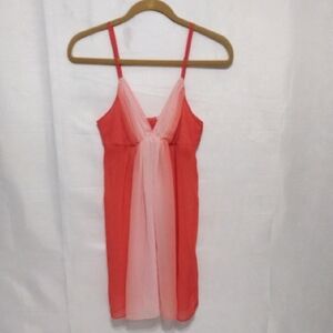 Oscar de la Renta Pink Label Colorblock Chiffon Slip Mini Dress Women’s Lingerie